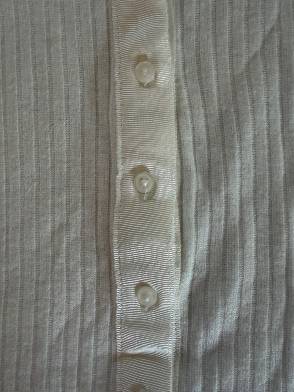 aerie White Ribbed Button Henley Top NWOT - Picture 5 of 5